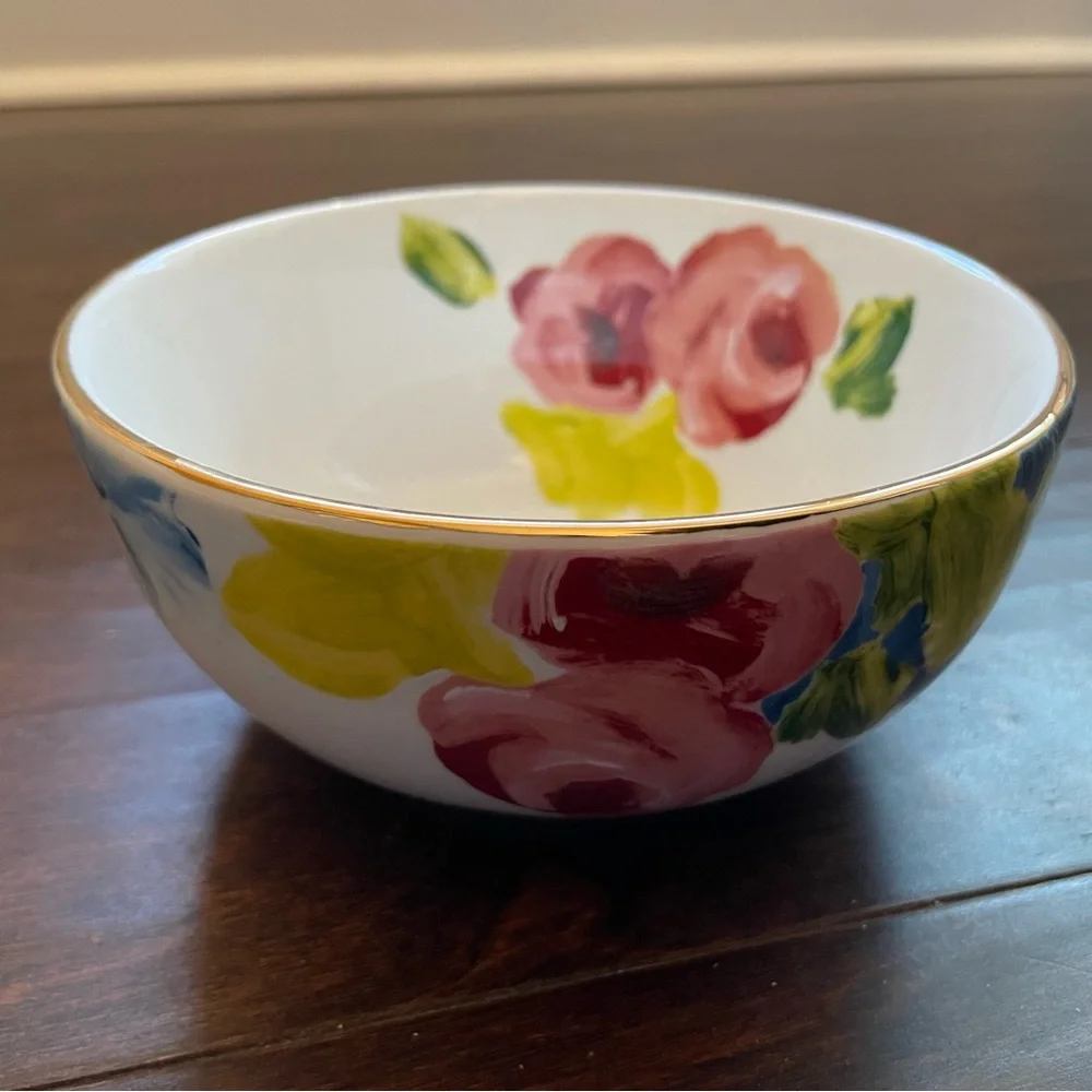 Vintage Anthropologie 2 PIECE Anais Bowl + Dinner Plate set